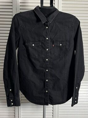 Levi's Black Western Snap-Front Button-Down Shirt